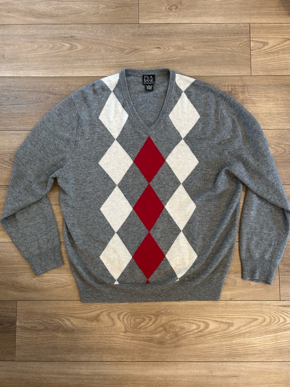 Jos. A. Bank Executive Collection Lambswool Argyle Sweater Men’s L Y2K